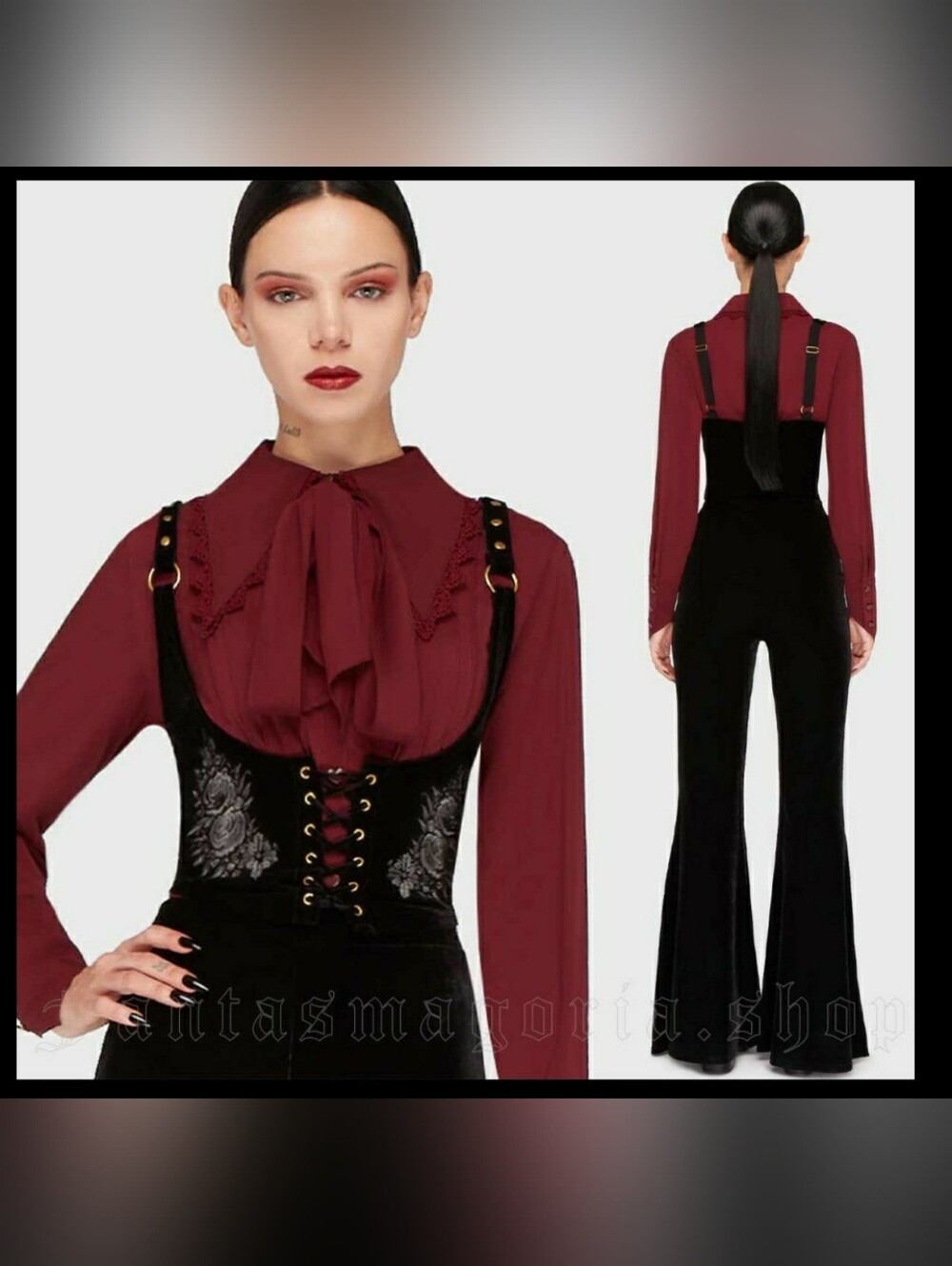 Killstar Black Velvet Corset-Style Tank